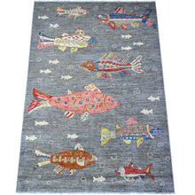 Load image into Gallery viewer, Hand-Knotted Peshawar Fish Design Handmade Wool Rug (Size 6.1 X 8.8) Cwral-11100