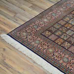 Hand-Knotted Traditional Design Kashmiri Silk Handmade Rug (Size 8.10 X 10.11) Cwral-11112