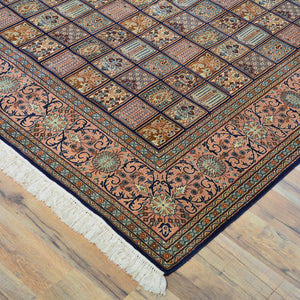 Hand-Knotted Traditional Design Kashmiri Silk Handmade Rug (Size 8.10 X 10.11) Cwral-11112