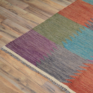 Hand-Woven Flat-Weave Modern Style Handmade Wool Rug (Size 8.2 X 9.9) Cwral-11115