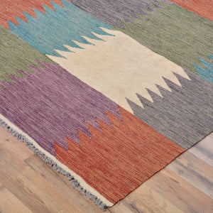 Hand-Woven Flat-Weave Modern Style Handmade Wool Rug (Size 8.2 X 9.9) Cwral-11115