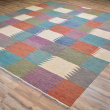 Load image into Gallery viewer, Hand-Woven Flat-Weave Modern Style Handmade Wool Rug (Size 8.2 X 9.9) Cwral-11115