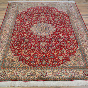 Hand-Knotted Kashmiri Silk Traditional Design Handmade Rug (Size 3.11 X 6.2) Cwral-11127