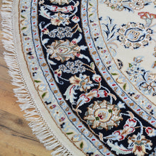 Load image into Gallery viewer, Hand-Knotted Oriental Wool &amp; Silk Nain Design Handmade Round Rug (Size 6.0 X 6.0) Cwral-11148