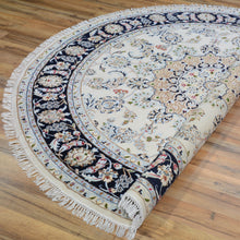 Load image into Gallery viewer, Hand-Knotted Oriental Wool &amp; Silk Nain Design Handmade Round Rug (Size 6.0 X 6.0) Cwral-11148