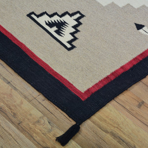 Hand-Woven Reversible Southwestern Design Handmade Wool Kilim (Size 2.7 X 9.11) Cwral-11154