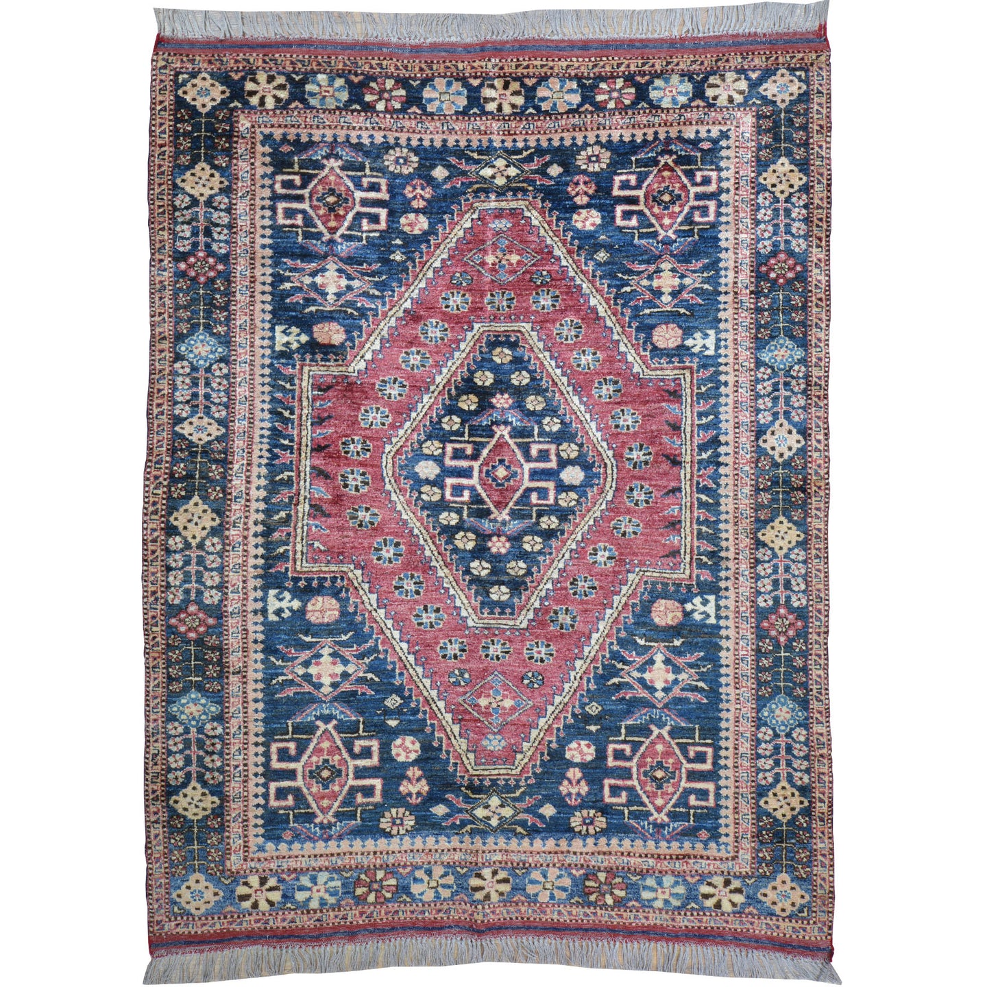 Hand-Knotted Tribal Vintage Traditional Design Handmade Rug (Size 4.10 X 6.2) Cwral-11184