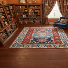 Load image into Gallery viewer, Hand-Knotted Caucasian Kazak Design Handmade Wool Rug (Size 9.0 X 12.2) Cwral-11286