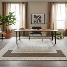 Load image into Gallery viewer, Modern Ivory area rug Cwral-11373, 5'x7'11" ivory solid, 100% wool, hand-knotted India, Santa Fe NM