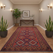 Load image into Gallery viewer, Hand-Knotted Tribal Vintage Shiraz Design Handmade Wool Rug (Size 4.8 X 9.10) Cwral-11418