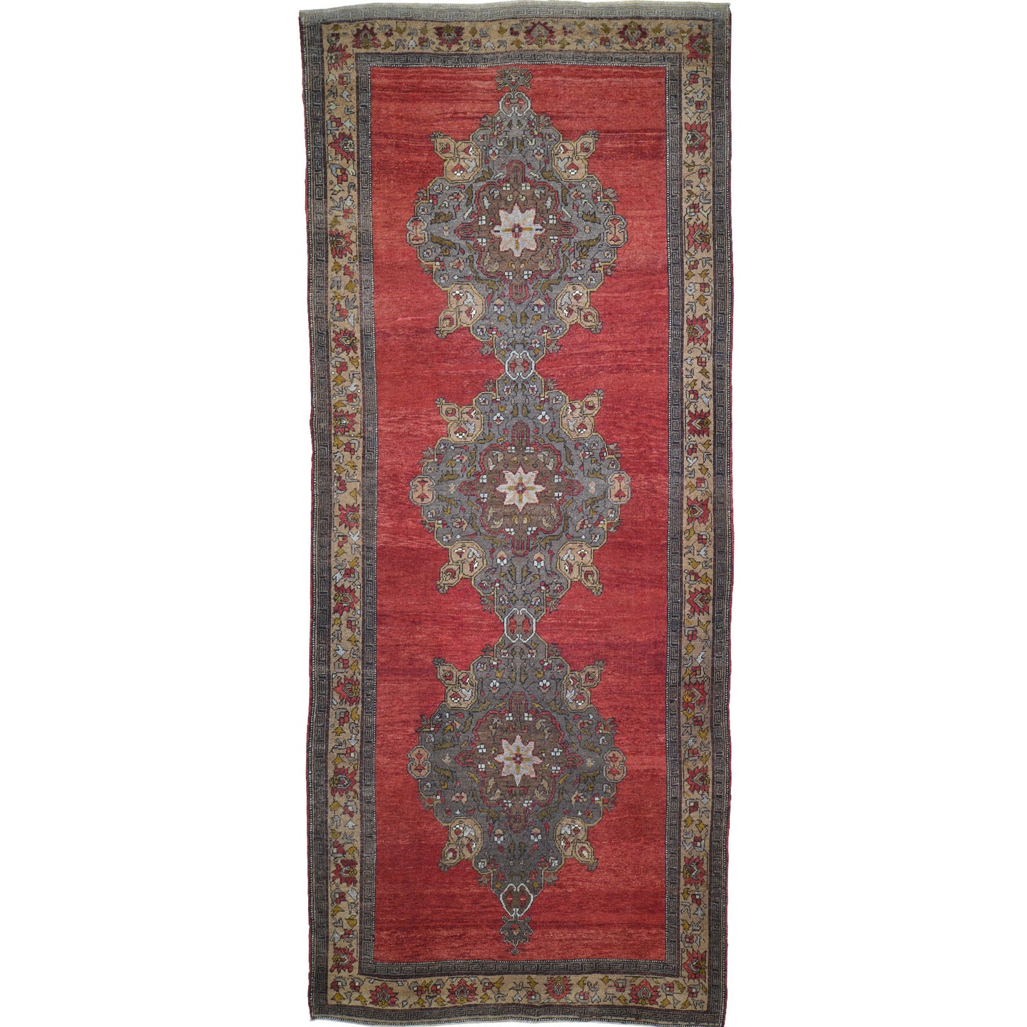 Hand-Knotted Tribal Vintage Turkish Design Handmade Wool Rug (Size 5.4 X 12.2) Cwral-11421