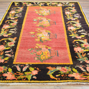 Hand-Knotted Vintage Karabakh Tribal Design Handmade Wool Rug (Size 5.0 X 8.4) Cwral-11433