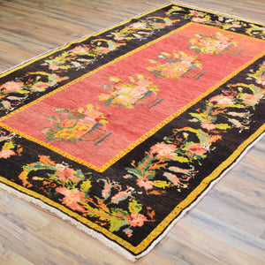 Hand-Knotted Vintage Karabakh Tribal Design Handmade Wool Rug (Size 5.0 X 8.4) Cwral-11433