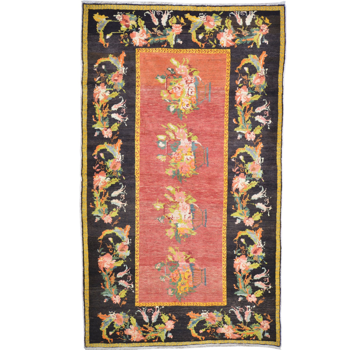 Hand-Knotted Vintage Karabakh Tribal Design Handmade Wool Rug (Size 5.0 X 8.4) Cwral-11433