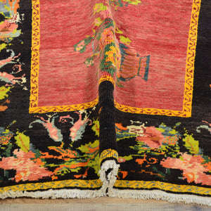 Hand-Knotted Vintage Karabakh Tribal Design Handmade Wool Rug (Size 5.0 X 8.4) Cwral-11433