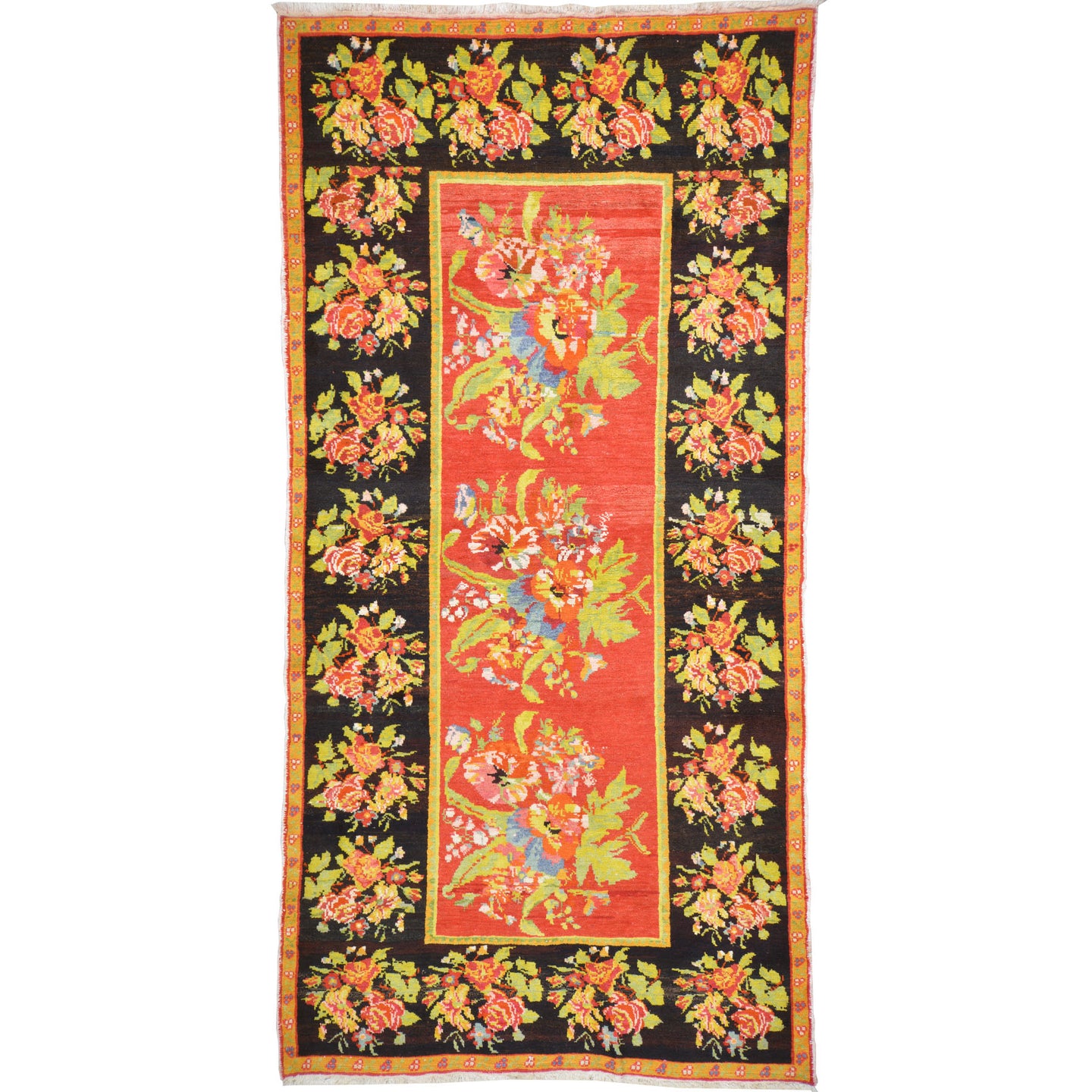 Hand-Knotted Vintage Karabakh Tribal Design Handmade Wool Rug (Size 4.3 X 8.6) Cwral-11436