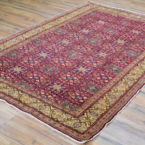 Hand-Knotted Vintage Turkish Sivas Tribal Design Handmade Rug (Size 4.9 X 7.1) Cwral-11439