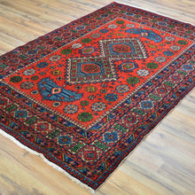 Load image into Gallery viewer, Hand-Knotted Vintage Turkish Tribal Design Handmade Wool Rug (Size 4.1 X 6.3) Cwral-11442
