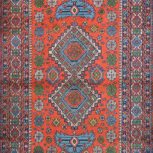 Hand-Knotted Vintage Turkish Tribal Design Handmade Wool Rug (Size 4.1 X 6.3) Cwral-11442