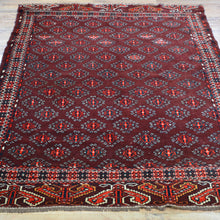 Load image into Gallery viewer, Hand-Knotted Vintage Tribal Yamoud Design Handmade Rug (Size 4.0 X 6.2) Cwral-11445