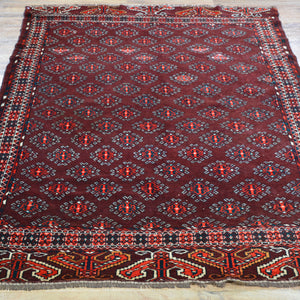 Hand-Knotted Vintage Tribal Yamoud Design Handmade Rug (Size 4.0 X 6.2) Cwral-11445