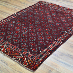 Hand-Knotted Vintage Tribal Yamoud Design Handmade Rug (Size 4.0 X 6.2) Cwral-11445