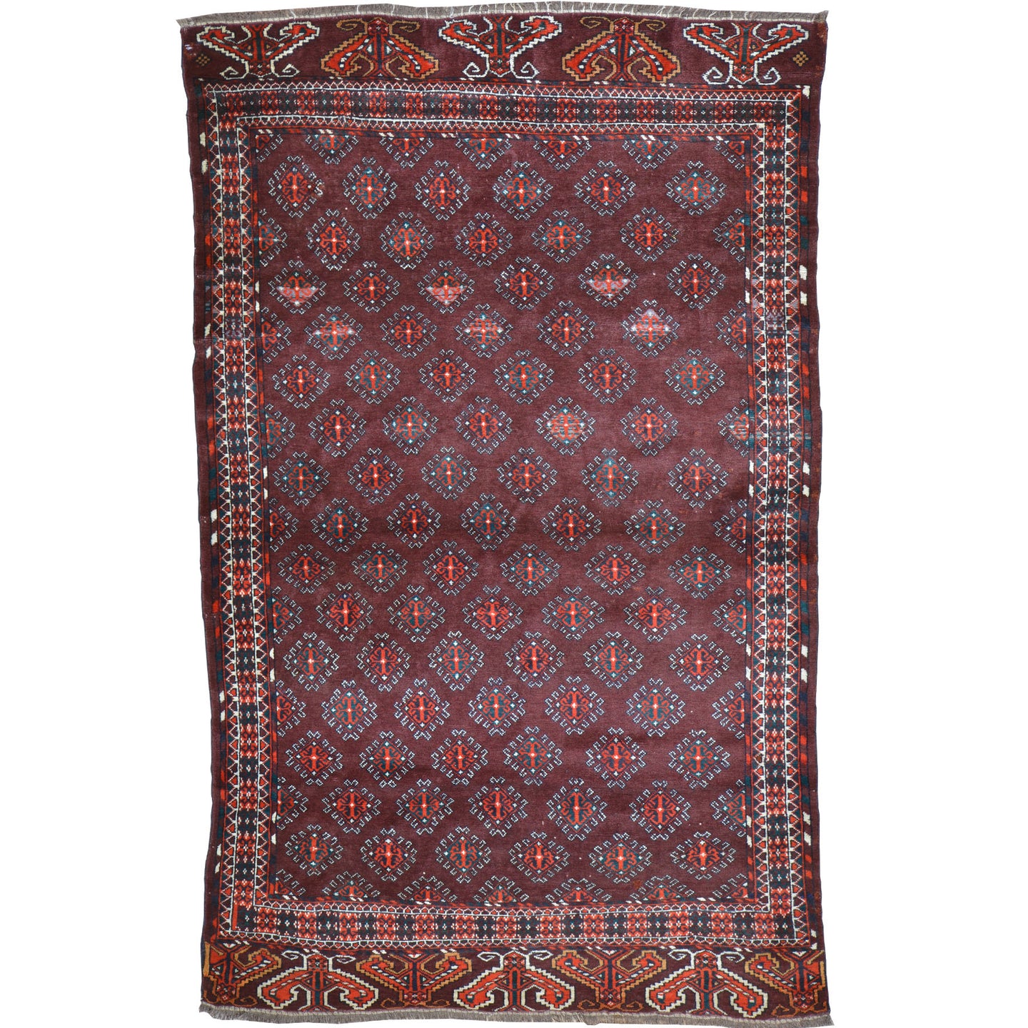 Hand-Knotted Vintage Tribal Yamoud Design Handmade Rug (Size 4.0 X 6.2) Cwral-11445