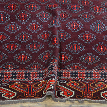 Load image into Gallery viewer, Hand-Knotted Vintage Tribal Yamoud Design Handmade Rug (Size 4.0 X 6.2) Cwral-11445