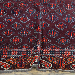 Hand-Knotted Vintage Tribal Yamoud Design Handmade Rug (Size 4.0 X 6.2) Cwral-11445