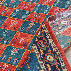 Hand-Knotted Vintage Tribal Kashkuli Design Handmade Rug (Size 5.0 X 6.2) Cwral-11448