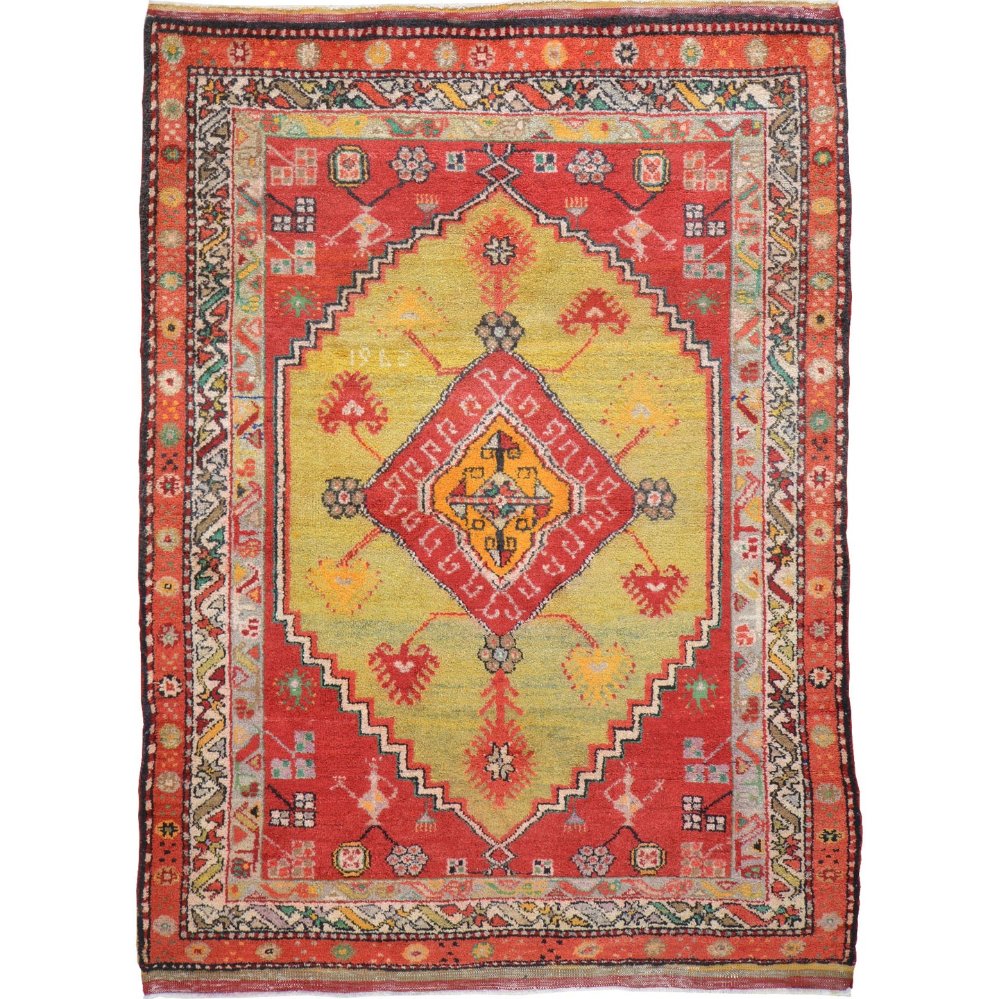 Hand-Knotted Vintage Tribal Turkish Design Handmade Rug (Size 4.9 X 6.3) Cwral-11454