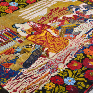 Hand-Knotted Vintage Turkish Pictorial Design Handmade Rug (Size 4.9 X 7.0) Cwral-11460