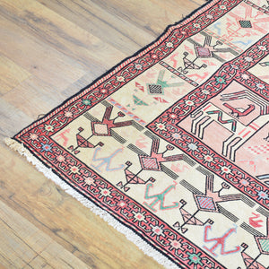 Hand-Woven Vintage Sumak Tribal Handmade Oriental Silk Rug (Size 4.0 X 6.1) Cwral-11466