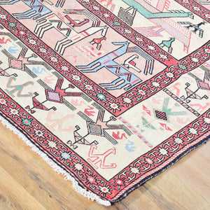 Hand-Woven Vintage Sumak Tribal Handmade Oriental Silk Rug (Size 4.0 X 6.1) Cwral-11466