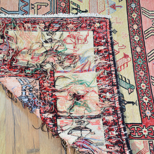 Hand-Woven Vintage Sumak Tribal Handmade Oriental Silk Rug (Size 4.0 X 6.1) Cwral-11466