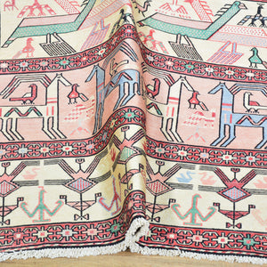 Hand-Woven Vintage Sumak Tribal Handmade Oriental Silk Rug (Size 4.0 X 6.1) Cwral-11466