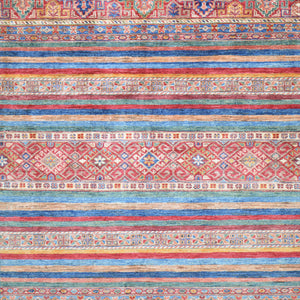 Hand-Knotted Kazak Khorjin Traditional Design Handmade Rug (Size 4.0 X 5.7) Cwral-11472