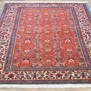 Hand-Knotted Vintage Turkish Sivas Design Handmade Wool Rug (Size 4.0 X 5.8) Cwral-11478