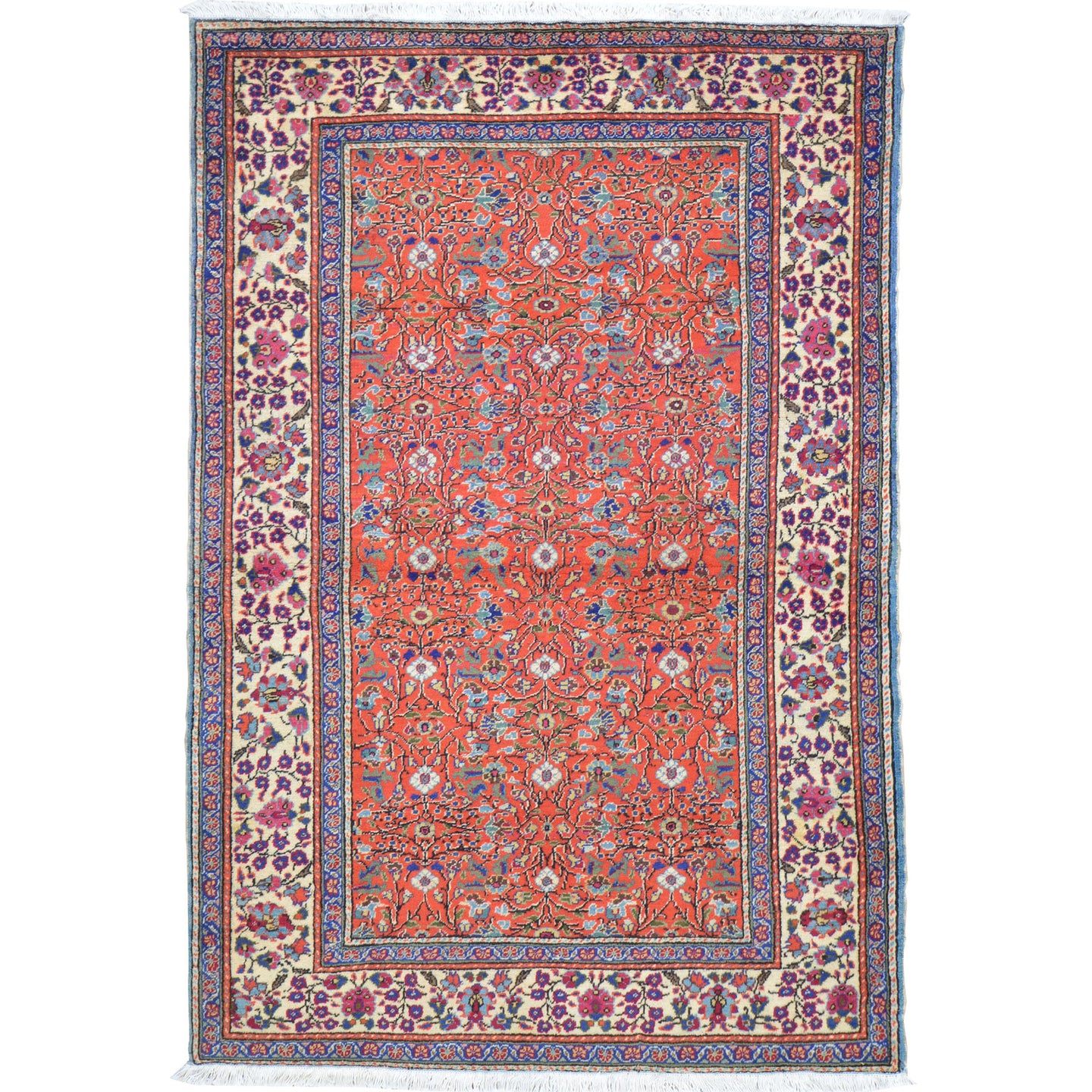 Hand-Knotted Vintage Turkish Sivas Design Handmade Wool Rug (Size 4.0 X 5.8) Cwral-11478