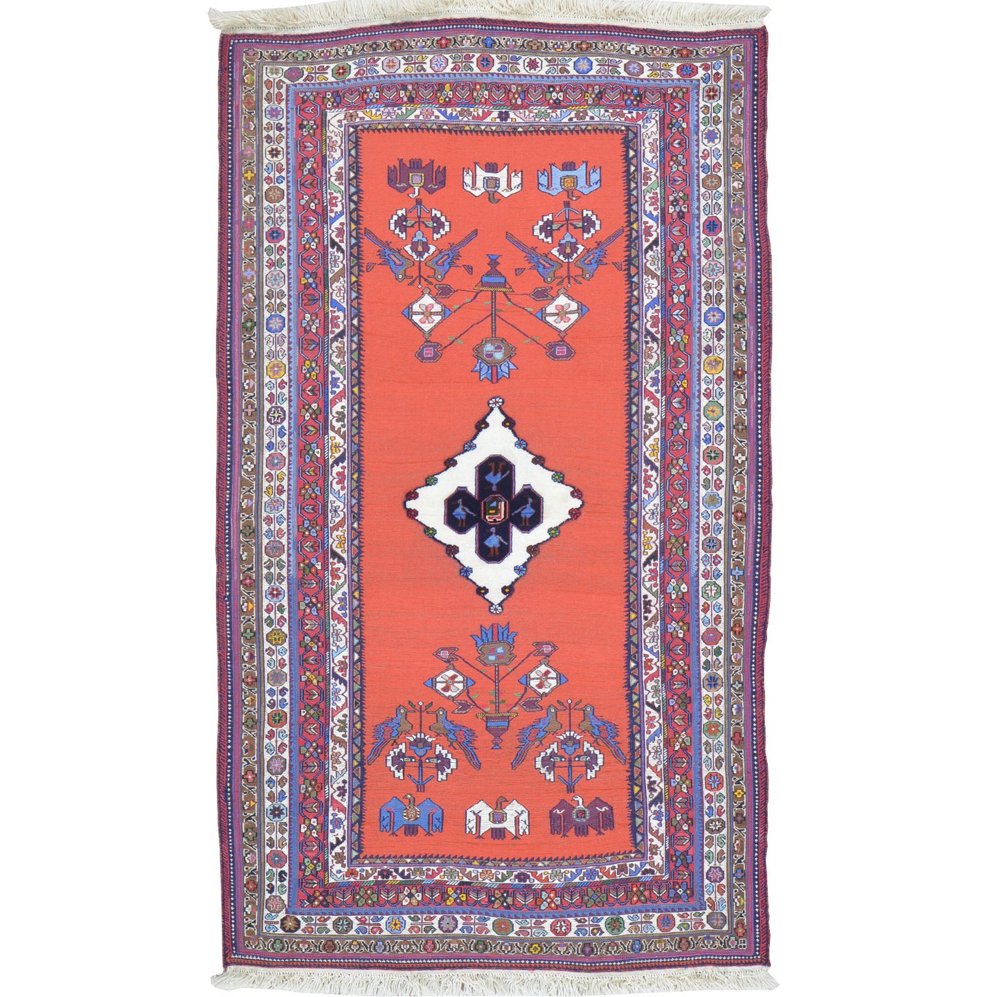 Multi-Weave Vintage Sumak Tribal Handmade Oriental Wool Rug (Size 3.3 X 5.7) Cwral-11481