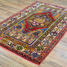 Load image into Gallery viewer, Hand-Knotted Vintage Turkish Tribal Design Handmade Wool Rug (Size 3.6 X 5.7) Cwral-11487
