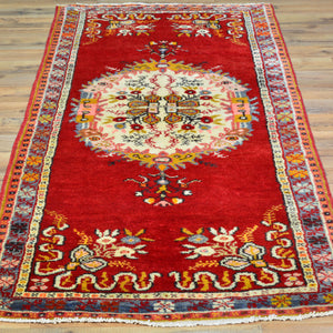 Hand-Knotted Vintage Turkish Tribal Design Handmade Rug (Size 2.10 X 5.9) Cwral-11490