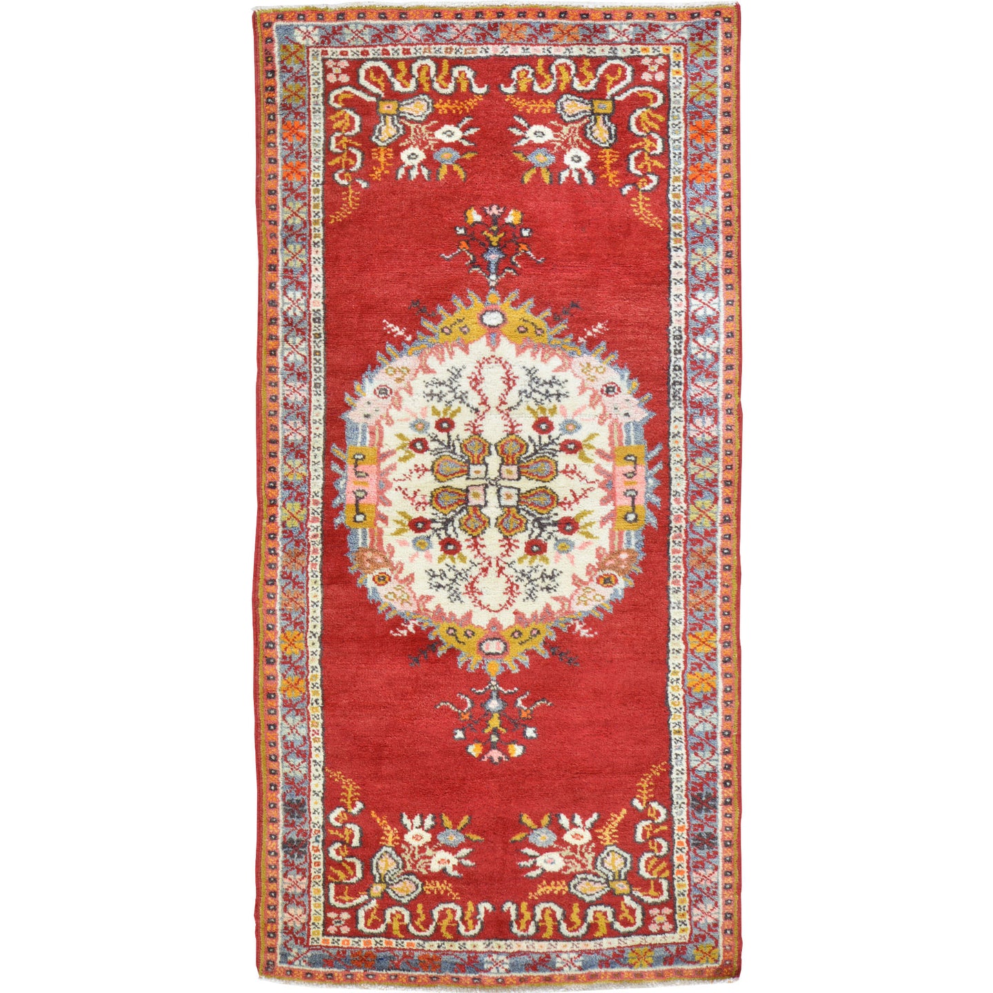 Hand-Knotted Vintage Turkish Tribal Design Handmade Rug (Size 2.10 X 5.9) Cwral-11490