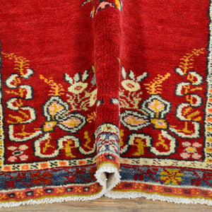 Hand-Knotted Vintage Turkish Tribal Design Handmade Rug (Size 2.10 X 5.9) Cwral-11490