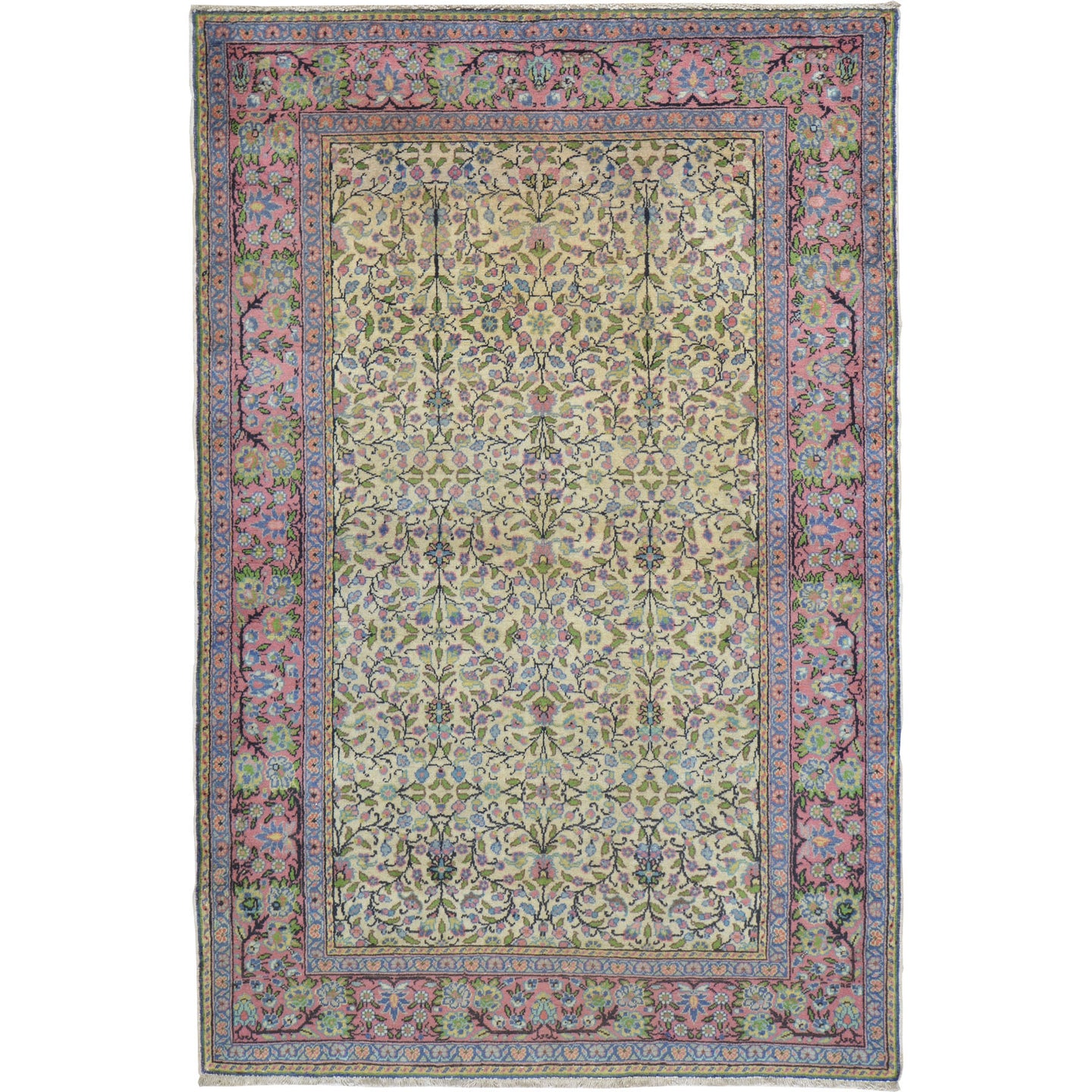 Hand-Knotted Vintage Turkish Design Handmade Wool Rug (Size 3.10 X 5.8) Cwral-11496