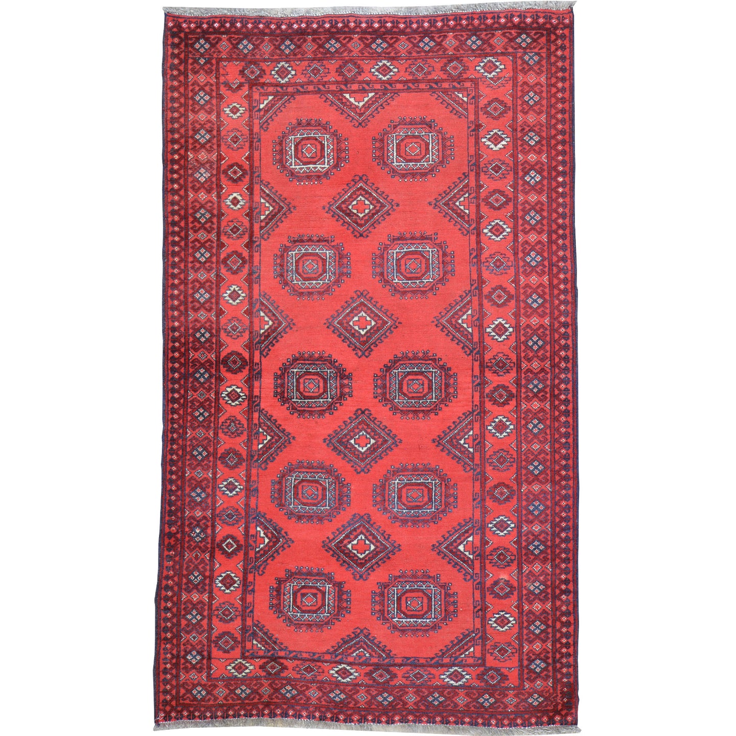 Hand-Knotted Balouchi Bokhara Design Handmade Wool Rug (Size 3.5 X 5.9) Cwral-11502
