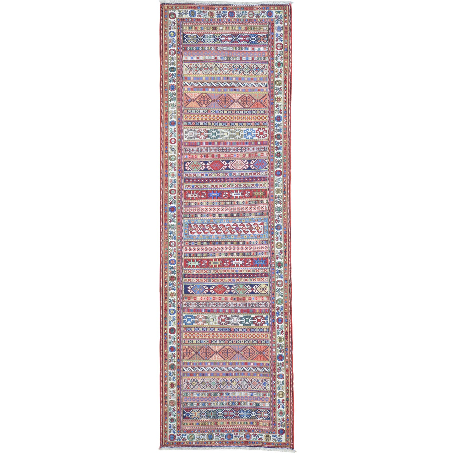 Hand-Woven Fine Sumak Tribal Handmade Oriental Wool Rug (Size 2.6 X 8.0) Cwral-11511
