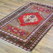 Load image into Gallery viewer, Hand-Knotted Vintage Turkish Tribal Design Handmade Wool Rug (Size 3.3 X 5.5) Cwral-11514