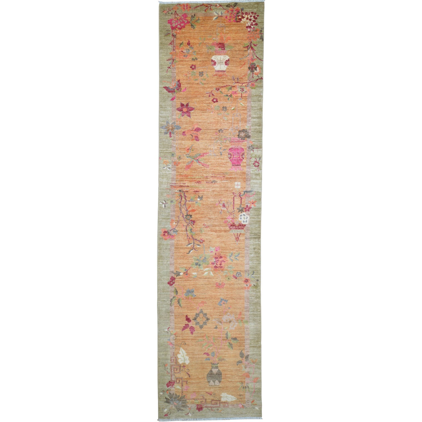 Hand-Knotted Tribal Peshawar Chobi Design Handmade Rug (Size 3.0 X 12.0) Cwral-11520