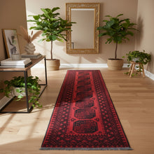 Load image into Gallery viewer, Hand-Knotted Wool Rug 2.6x9.5 Red Geometric - Cwral-11523 | Classic World Rugs
